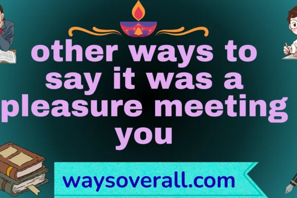 other ways to say it was a pleasure meeting you