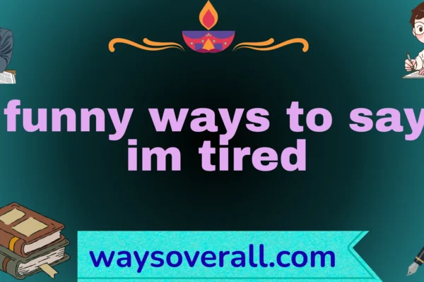 funny ways to say im tired