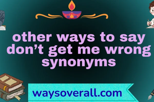 other ways to say don’t get me wrong synonyms