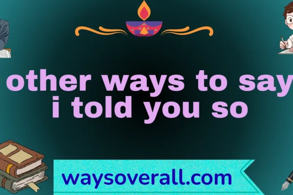 other ways to say i told you so