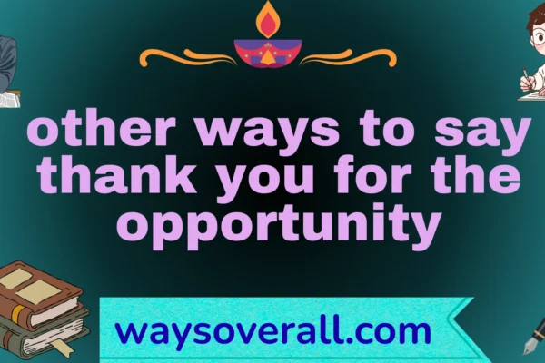 other ways to say thank you for the opportunity