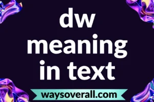 dw meaning in text