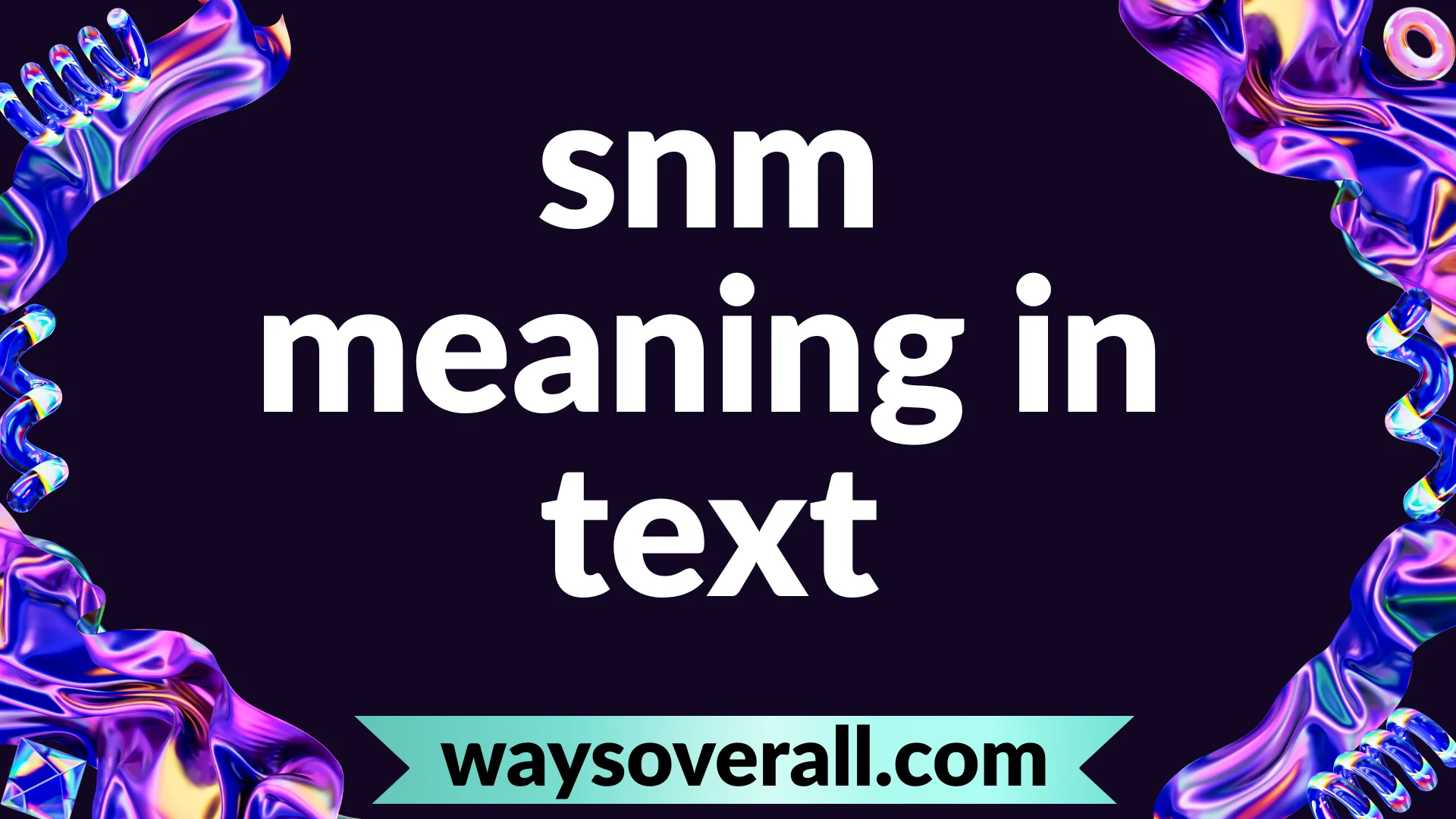 snm meaning in text