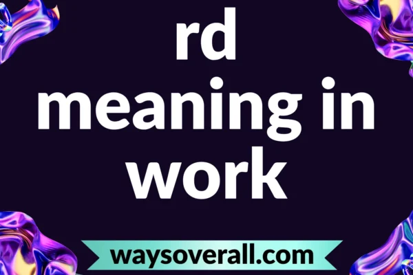 rd meaning in work