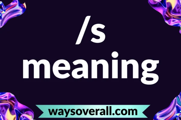 /s meaning