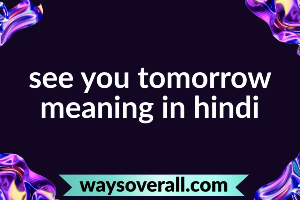 see you tomorrow meaning in hindi