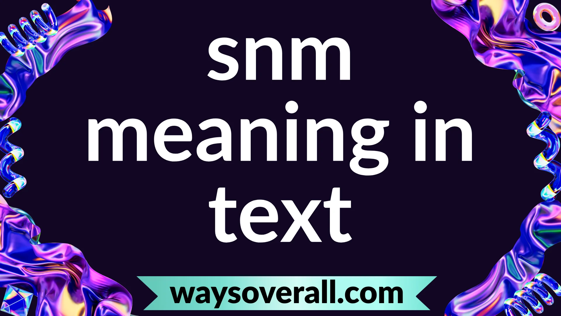 snm meaning in text