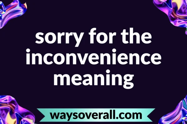 sorry for the inconvenience meaning
