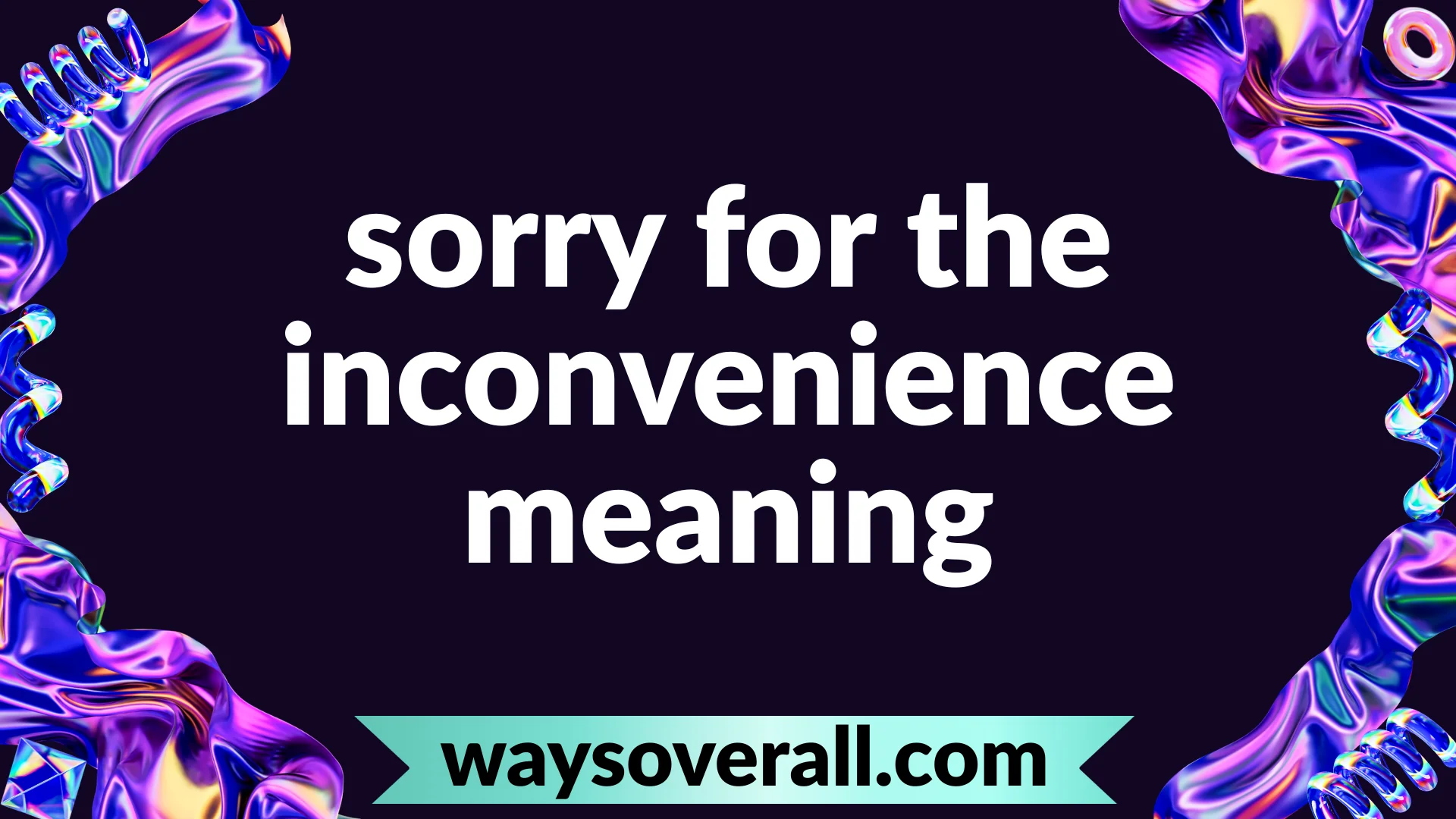 sorry for the inconvenience meaning