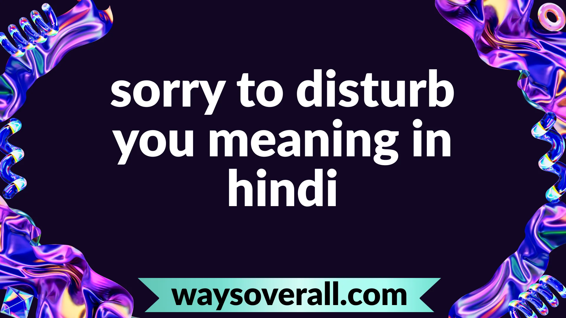 sorry to disturb you meaning in hindi
